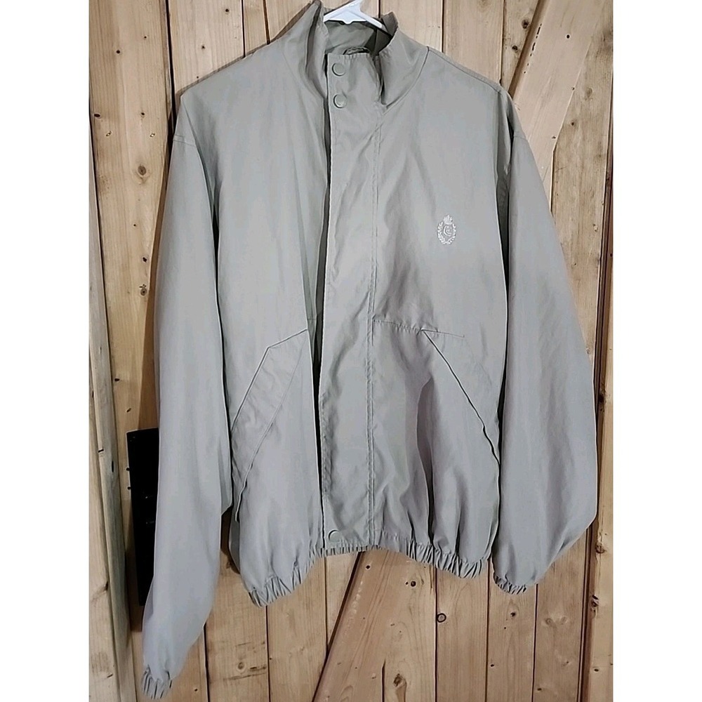 VTG Ralph Lauren Chaps Windbreaker Jacket MENS Sz M Bomber Beige 90s Y2k READ